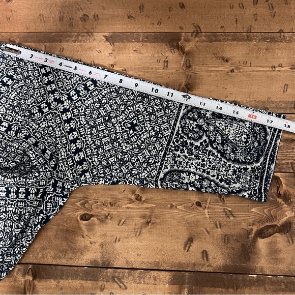 LUCKY BRAND Top Size 1X Paisley Blue cotton blend 3/4 Sleeve - Picture 8 of 13